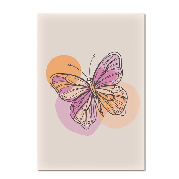 Painel Retangular Tema Borboleta Abstrato