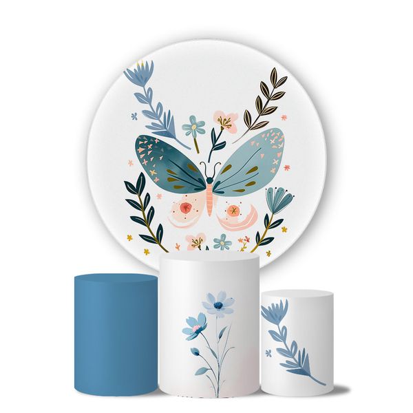 Kit Painel Cilindro Tema Borboleta Nova 2
