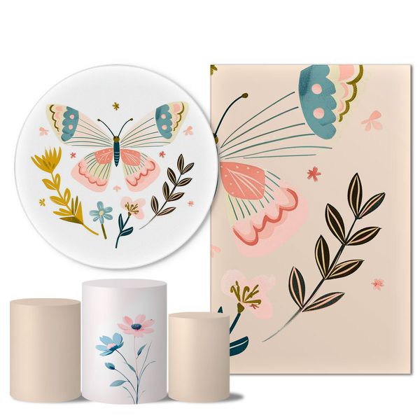 Trio Capas + Painéis Casado Tema Borboletas 6