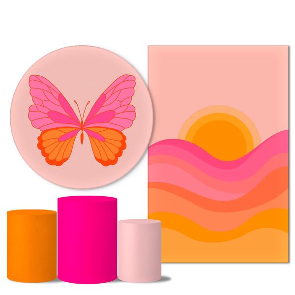 Trio Capas + Painéis Casado Tema Borboletas 9