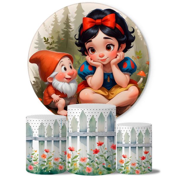 Trio Capas Cilindros + Painel Tema Branca de Neve Veste Fácil