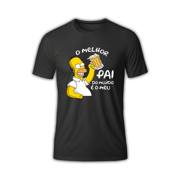 Camiseta Premium Preta O Melhor Pai Do Mundo