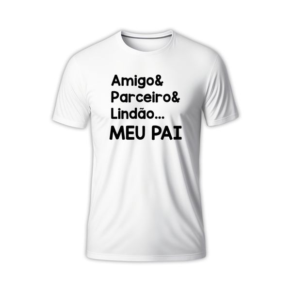 Camiseta Premium Branca Amigos e Parceiros