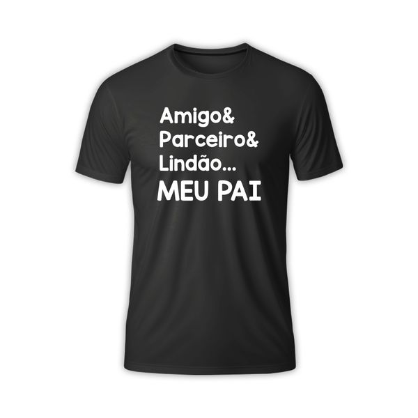 Camiseta Premium Preta Amigos e Parceiros