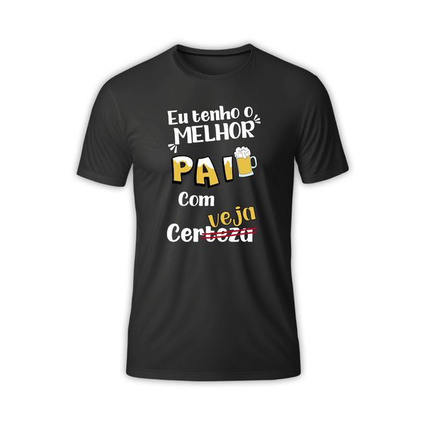 Camiseta Premium Preta Eu Tenho o Melhor Pai
