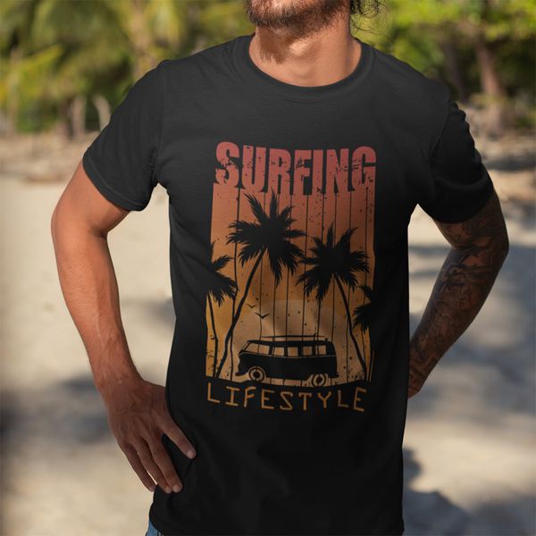 Camiseta Premium Surfing Lifestyle Preta
