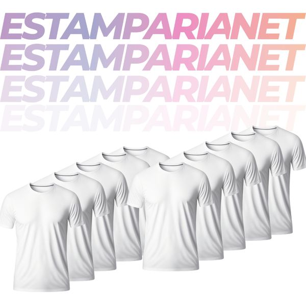 Kit 10 Camisetas Algodão Premium Branca