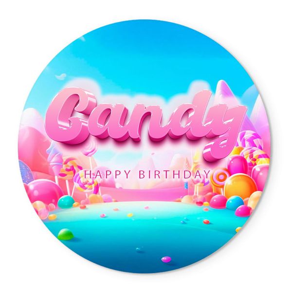Painel Redondo Tema Candy Full Color