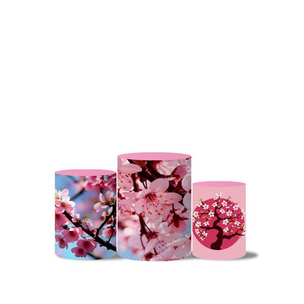 Trio Capas Cilindro Tema Cerejeira