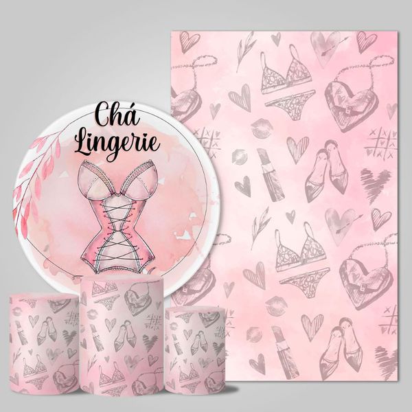 Trio Capas + Painéis Casado Tema Chá de Lingerie Veste Fácil