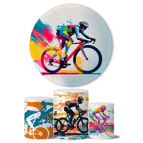 Kit Painel Cilindro Tema Ciclista 