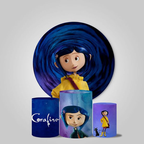 Trio Capas Cilindros + Painel Tema Coraline Veste Fácil