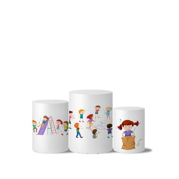 Trio Capas Cilindro Tema Crianças