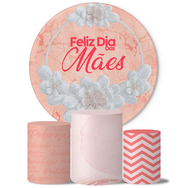 Trio Capas Cilindros + Painel Tema Dia Das Mães 5 Veste Fácil