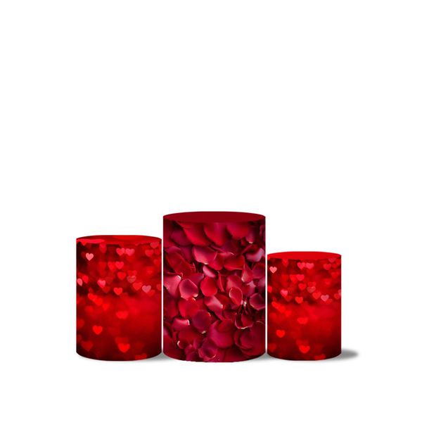 Trio Capas Cilindro Tema Dia Dos Namorados Rosas Vermelhas