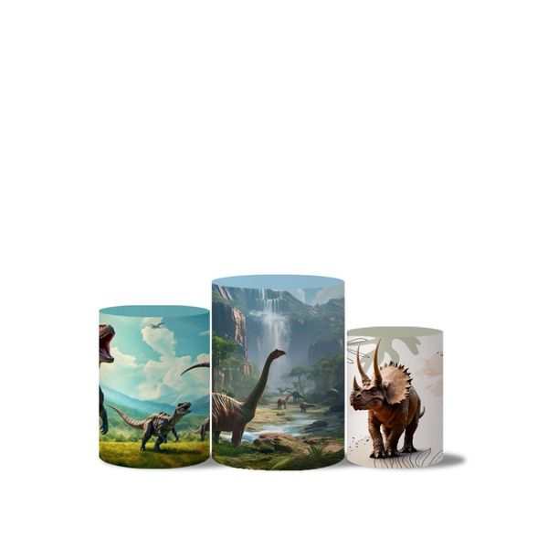 Trio Capas Cilindro Tema Dinossauros 11