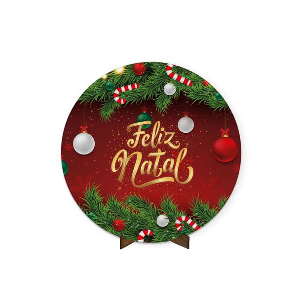 Painel Redondo 50x50 Feliz Natal 1
