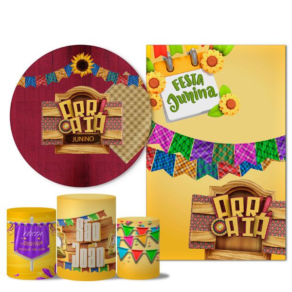 Trio Capas + Painéis Casado Tema Festa Junina 3d Cut