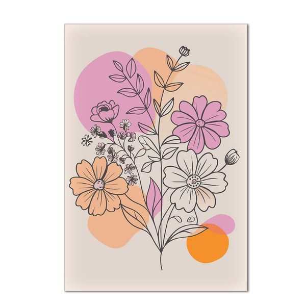 Painel Retangular Tema Floral Abstrato