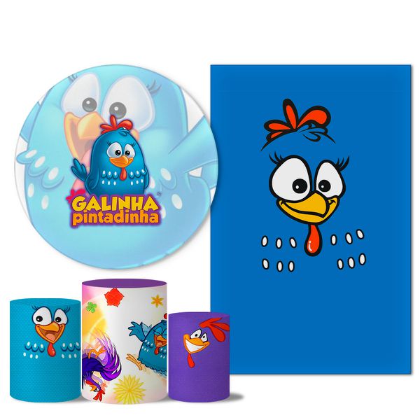 Trio Capas + Painéis Casado Tema Galinha Pintadinha Novo