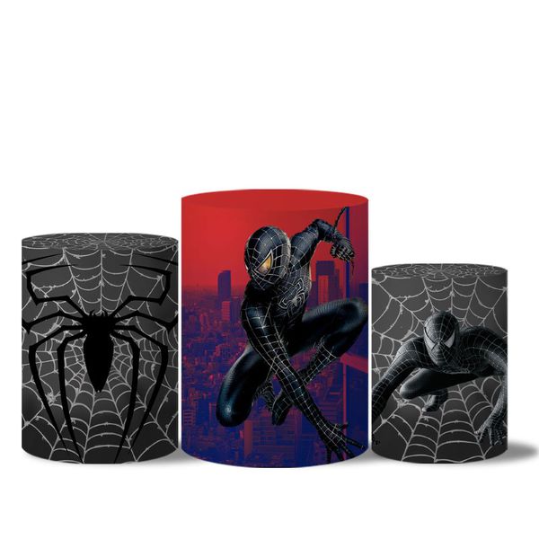 Trio Capas Cilindro Tema Homem Aranha Preto Veste Fácil