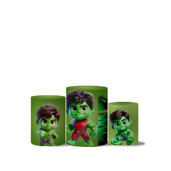 Trio Capas Cilindros Tema Hulk Baby Veste Facil