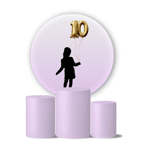 Trio Capas Cilindros + Painel Veste Fácil 10 Anos Balões