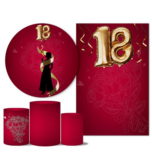 Trio Capas + Painéis Casado Veste Fácil 18 Anos Balões