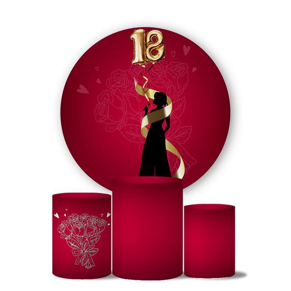 Trio Capas Cilindros + Painel Veste Fácil 18 Anos Balões