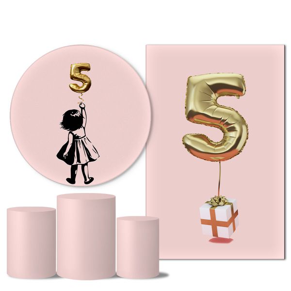 Trio Capas + Painéis Casado Veste Fácil 5 Anos Balões