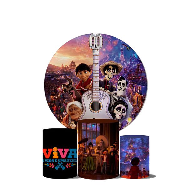 Trio de Capas Cilindros + Painel Veste Fácil Tema A vida é uma Festa