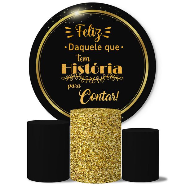 Trio Capas Cilindros + Painel Veste Fácil Anivesário