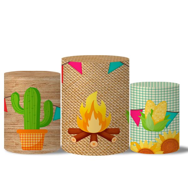 Trio Capas Cilindros Tema Arraia