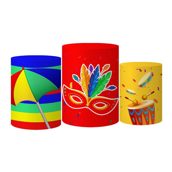 Trio Capas Cilindros Tema Carnaval Bloquinho