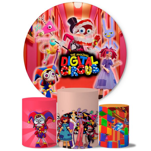 Trio de Capas Cilindros + Painel Veste Fácil Tema Circo Digital