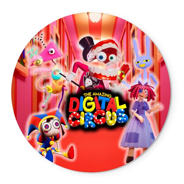 Painel Redondo Veste Fácil C/ Elástico 1,50x1,50 Tema Circo Digital
