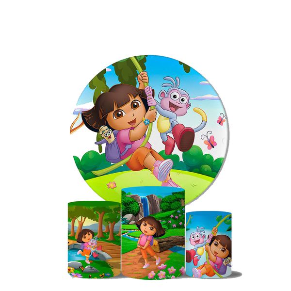 Trio Capas Cilindros + Painel Veste Fácil Dora Aventureira 2
