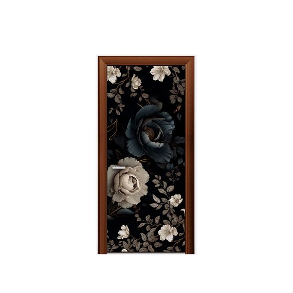 Capa de Porta Tema Floral Dark