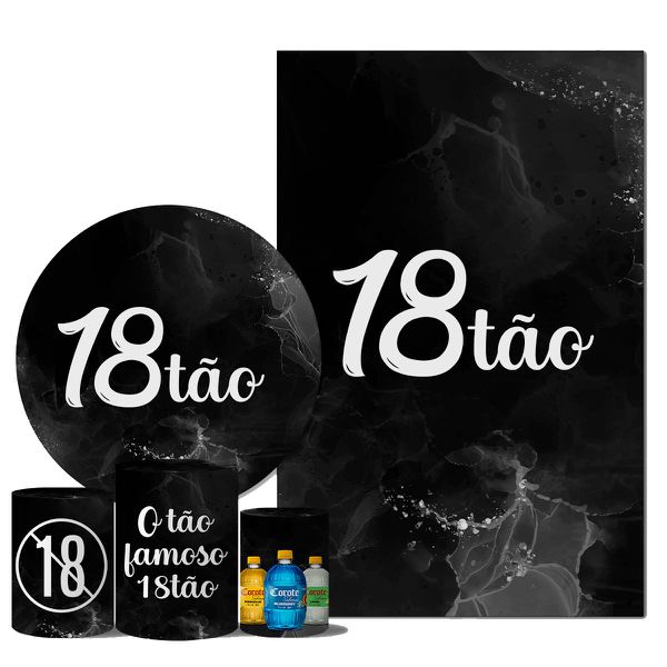 Kit Casado Veste Fácil Trio de Capas Cilindros + Painel Redondo + Painel Retangular Tema O famoso 18tão Branco