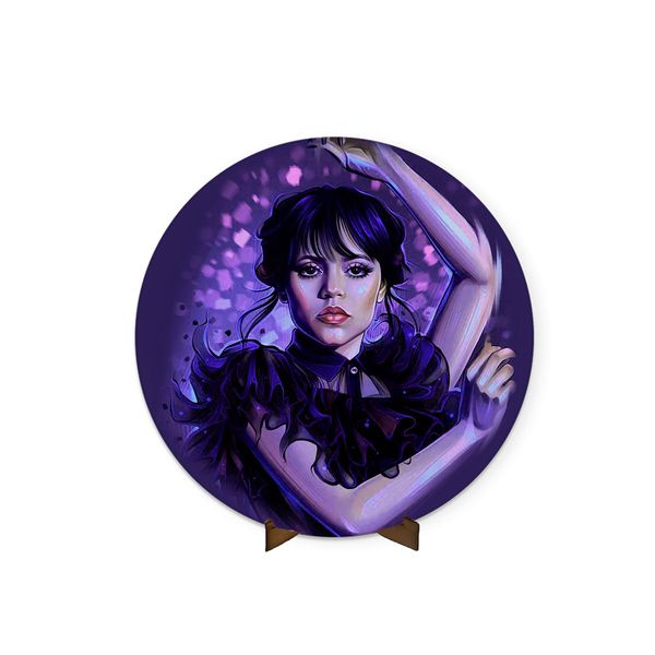 Painel Redondo 50x50 Tema Wandinha Roxo