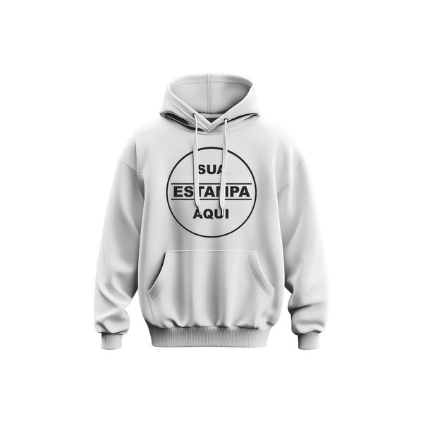 Blusa Moletom Uniformes Com Seu Logotipo Branco