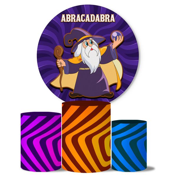 Trio de Capas Cilindros + Painel Veste Fácil Tema Abracadabra