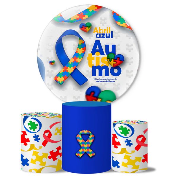 Trio de Capas Cilindros + Painel Veste Fácil Tema Abril Azul