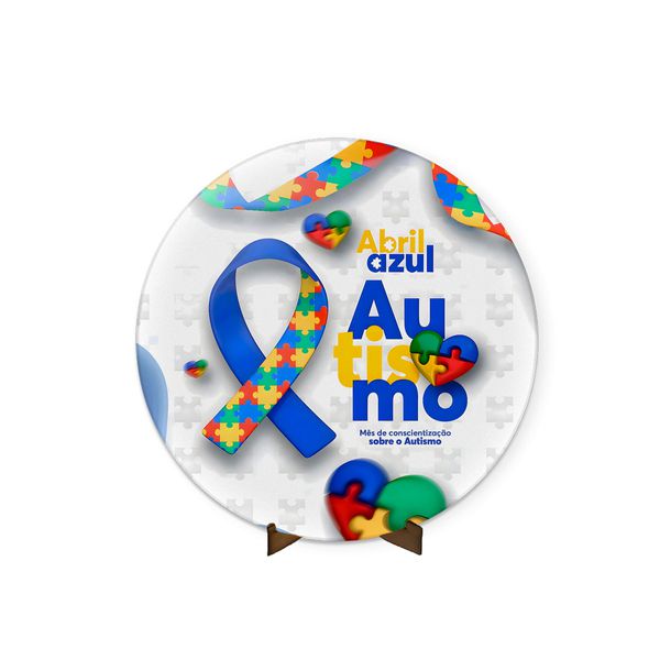 Painel Redondo 50x50 Veste Fácil C/ Elástico Tema Abril Azul