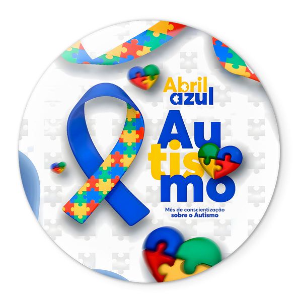 Painel Redondo Veste Fácil C/ Elástico 1,50x1,50 Tema Abril Azul