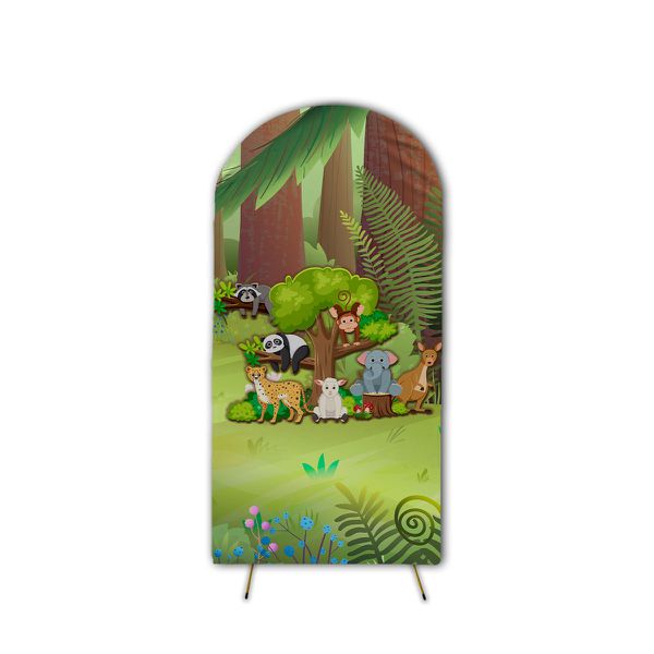  Capa de Painel Romano Veste Fácil C/ Elástico Tema Bichinhos da Floresta