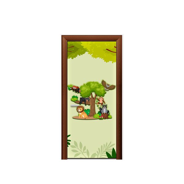 Capa De Porta Veste Fácil Decorativa Tema Bichinhos da Floresta