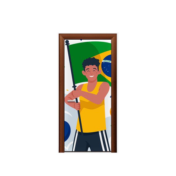 Capa De Porta Veste Fácil Decorativa Tema Brasil 4