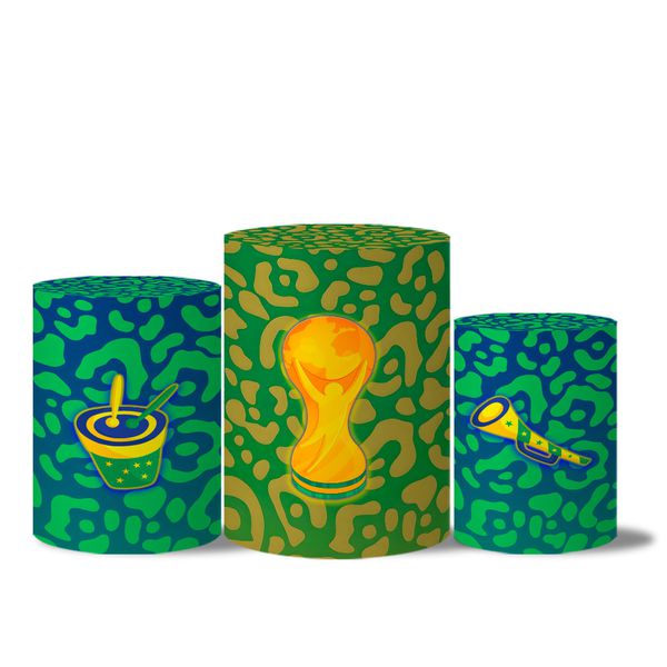 Trio de Capas de Cilindros Veste Fácil C/ Elástico Tema Brasil 4