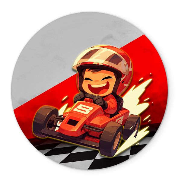 Painel Redondo Veste Fácil C/ Elástico 1,50x1,50 Tema Carro de Corrida 2